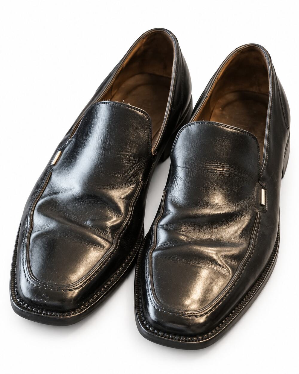 Vintage Salvatore Ferragamo Black Leather Loafers Men’s 10.5D Reconditioned